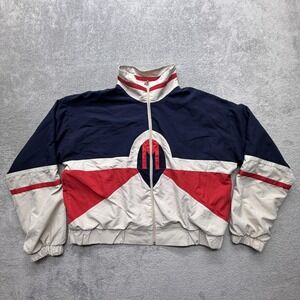 Marcia Jacket Womens XL Multicolor Geometric‎ Windbreaker Full Zip Made In USA